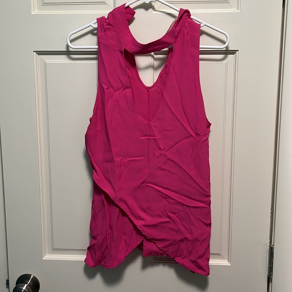 Magenta Choker Cut Out Sleeveless Top